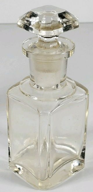 Antique Apothecary Glass Bottle With Lovely Stopper 4 1/2 " Tall Ap26
