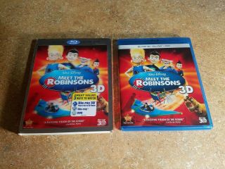 Disney Meet The Robinsons (blu - Ray,  3d,  Dvd),  Lenticular Slipcover Rare Likenew