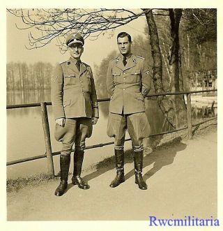 Rare Pair German Elite Waffen Sicherheitsdienst Polizei Officers Posed