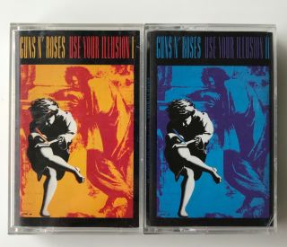 Gnr Vtg 1991 Guns N Roses Cassette Use Your Illusion 1 2 Tape Rare Og Euc