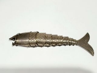 Rare Mid - Century Emilia Castillo Silver Plated Articulated Fish Bottle Opener