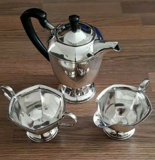 Vintage Silver Plated Art Deco Style Poston Tea Set