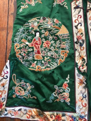 Antique Chinese Silk Heavily Embroidered Kimono Robe 3
