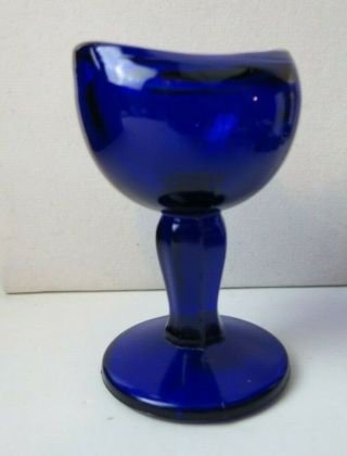 Antique Cobalt Blue John Bull Eye Wash Cup Marked Patent 1917 No Faults Sh
