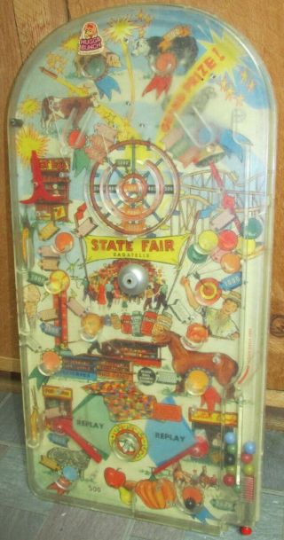 Rare Deluxe Version Old Marx Bagatelle State Fair Pinball Pin Ball Game Nr