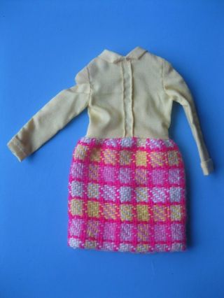 Vintage Barbie Doll Francie Pink & Yellow Dress Vested Interest 1224 Clothes