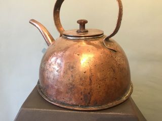 Large Antique Copper Kettle 10” Base 3