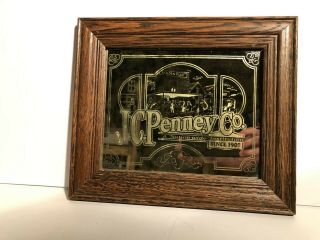 Rare Vintage Jc Penney Co Smoked Mirror Acid Etched Lucid Lines Jcpenney