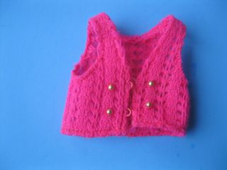 Vintage Barbie Doll Francie Pink Vest Knit Vested Interest 1224 Clothes Mattel