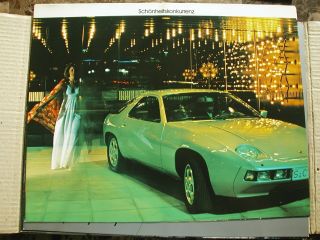 Vintage Hot Rare 1978 Porsche 928 Showroom Art Poster 13.  5 " X 17 "