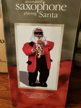 Holiday Time Animated Saxophone Playing Santa Claus Rare (W3) 3