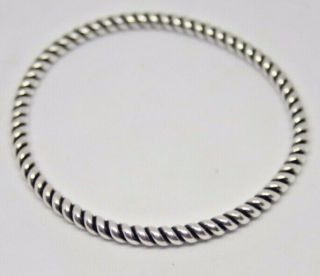 Rare Silpada Sterling Silver 925 Twisted Rope Bangle Bracelet