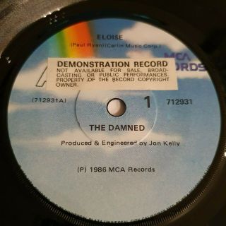 The Damned Eloise Rare 1986 Promo Zealand 7 " Single Mca 712931