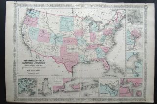 1861 Civil War Military Map Of United States W/forts,  Military Posts,  War Dept.