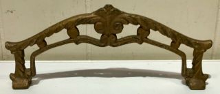 Antique Vintage Art Deco Ashtray Smoking Stand Handle Brass Tone Over Cast Iron
