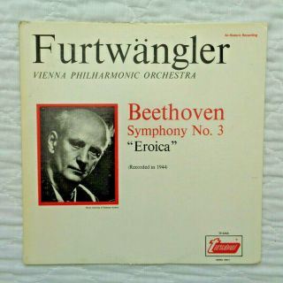 Wilhelm Furtwängler Beethoven Symphony No.  3 Eroica Lp,  So Rare,  No Hole Marks,  Exc
