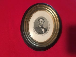 Rare Vintage Abraham Lincoln President Of The United States Wooden Framed Photo