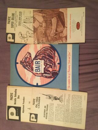 5 Vintage Bair Machine Company Catalogs Of Reloading Tools And Dies,  Pacific Rare