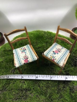 Vintage Dollhouse Miniature Carved Chairs Fantastic Merchandise Fine Collectible