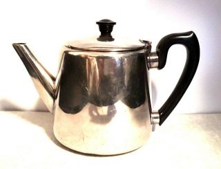 Rare Elkington & Co.  England Silver Plated Tea Pot 38865 Black Handle Knob L
