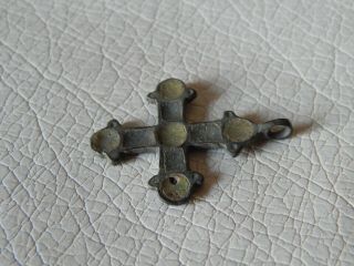 Ancient Vikings Bronze Cross Pendant with Enamel. 2