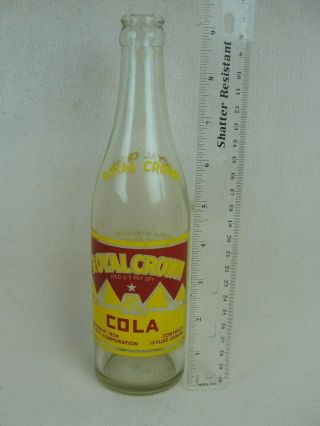 Vintage 1936 Nehi Royal Crown Rc Cola Bottle " Rare Sunbury Bottling Co.  "
