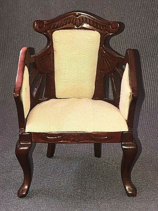 Vintage Dollhouse Miniature Fantastic Merchandise Mahogany Batwing Chair