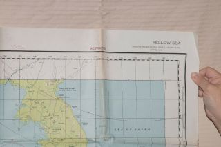 RARE WWII 10/1944 HUGE AAF Map Yellow Sea Jolly Roger JR2 - 012 3
