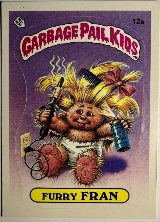 Rare 1985 Garbage Pail Kids Series 1 Furry Fran 12a