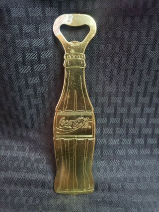 Vintage Coca - Cola Bottle Shaped Opener Rare 7.  5 " Long Brass