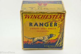 Vintage Winchester Ranger 12 Gauge 1 Piece Antique Shotgun Shell Box Gh558