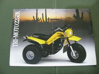 1984 Yamaha Tri - Moto Ytm225dx Trike 3 Wheel Single Page Sales Brochure Rare
