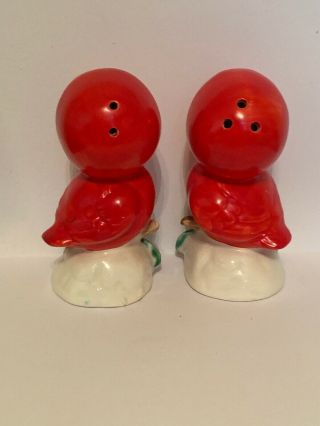 Rare Vintage Lefton Norcrest Christmas Red Birds on Holly Branch Salt Pepper 3
