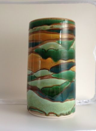 Vintage Poole Pottery Rare Cylindrical High Glaze Vase
