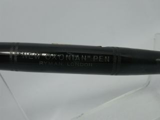 Rare vintage hard rubber THE OXANIAN PEN fountain pen FLEXIBLE 14ct M nib 3