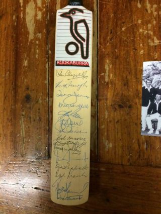Australia Cricket Tour To West Indies 1972 Signed Mini Bat Rare