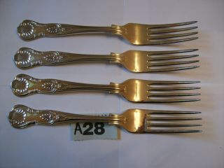 Vintage Epns A1 Kings Silver Plate Quality Heavy Weight Dinner Table Forks X 4