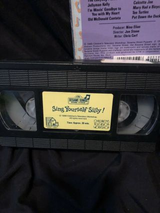 Sesame Street Sing Yourself Silly (VHS Tape 1990) VTG Rare Songs Home Video OOP 3