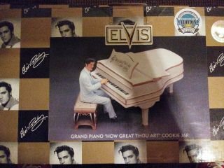 Vandor Elvis Presley How Great Art Rare White Panio Musical Cookie Jar 47542
