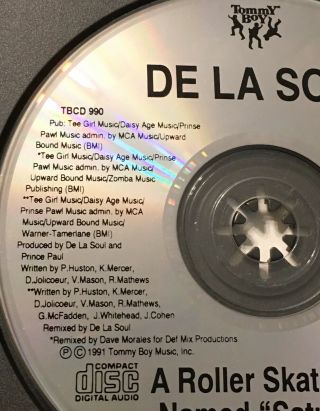 De La Soul - A Roller Skating Jam Named “Saturday’s” Rare 8 Trk Maxi ‘91 OOP CD 3