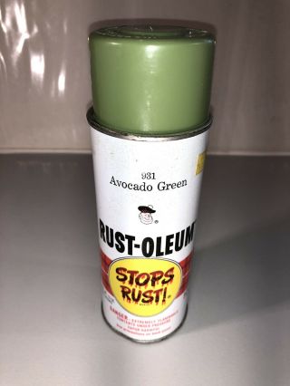 Vintage Rustoleum Spray Paint Can 931 Avocado Green 1973 Rare Scotty Krylon 70s