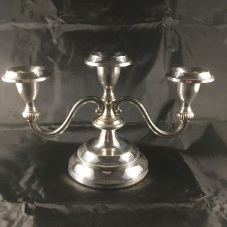 Ianthe Silver - Plated 3 Branch Compact Candelabrum Candelabra Height 5.  5” X 9”