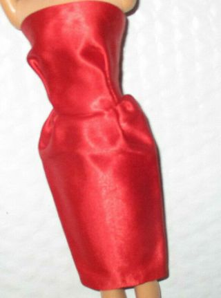 Vintage Barbie Clone " Red Stain Sheath Sleeveless Dress "