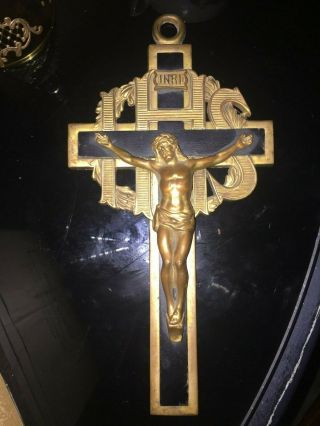 Antique Bronze Crucifix Cross Jesus