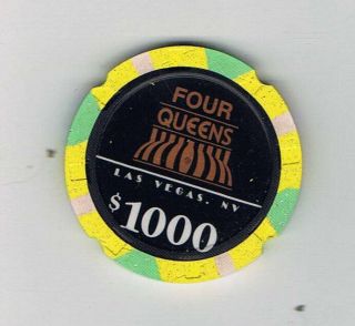 Four Queens $1,  000 Casino Chip - Las Vegas Nevada - Rare Cancelled Sample