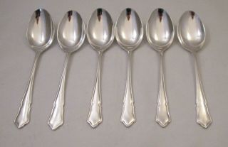 A Good Set Of 6 Vintage Silver Plate Dessert Spoons - Dubarry Pattern