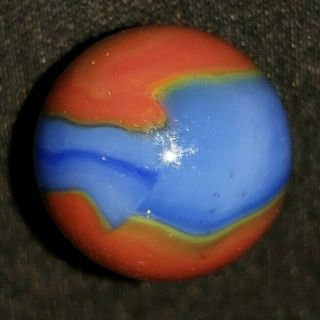 Marbles: Rare Marble King Hybrid 5/8 " Red/blue/green " Spidermelon " Rainbow