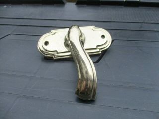 Vintage Brass Lever Door Handle Stepped Scroll Ends Antique Old Single Polished