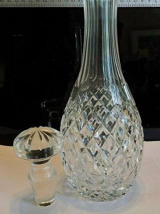 Vintage Antique Diamond Cut Crystal Wine Decanter W/crystal Stopper
