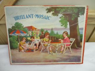 1930s Brilliant Mosaic antique puzzle game - toy Made in Germany A1 shape rare 3
